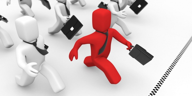 Business challenge isolated on white