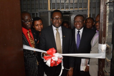 Lagos State Commissioner for Information and Strategy, Mr Steve Ayorinde declaring open the secretariat of the Public Relations Consultants Association of Nigeria (PRCAN) in Ikeja, Lagos. With him from left are: President of Nigerian Institute of Public Relations (NIPR), Dr Rotimi Oladele; Chairman Brand Journalists Association of Nigeria (BJAN), Mr Goddie Ofose, PRCAN President, Mr John Ehiguese; and PRCAN Vice President, Mr Muyiwa Akintunde