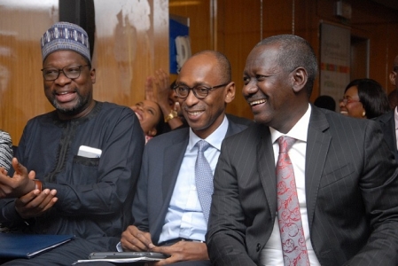 (L-R) Country Director, PLAN International, Dr. Hussaini Abdu, Vice President, Regulatory & Corporate Affairs, Etisalat Nigeria, Ibrahim Dikko and MD/CEO, Galaxy Backbone, Yusuf Kazaure sharing a moment of laughter at the Sustainable Conversations thought leadership series sponsored by Etisalat Nigeria in Abuja on Thursday.