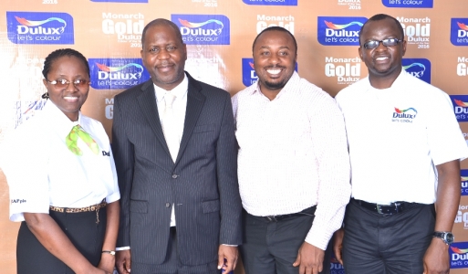 L-R, The Managing Director, CAP Plc., Mrs. Omolara Elemide; The Vice-Chairman, Nigerian Institute of Estate Surveyors and Valuers (NIESV), Mr. Rogba Orimalade; The President, Dulux Decorators Club (DDC), Mr. Sam Unwene and The Marketing Manager, CAP Plc., Mr. Dominic Oladeji during the Special Briefing of Professional Bodies on the 2016 Dulux Colour of the Year (Monarch Gold) held at the CAP Plc. office in Ikeja, Lagos recently.