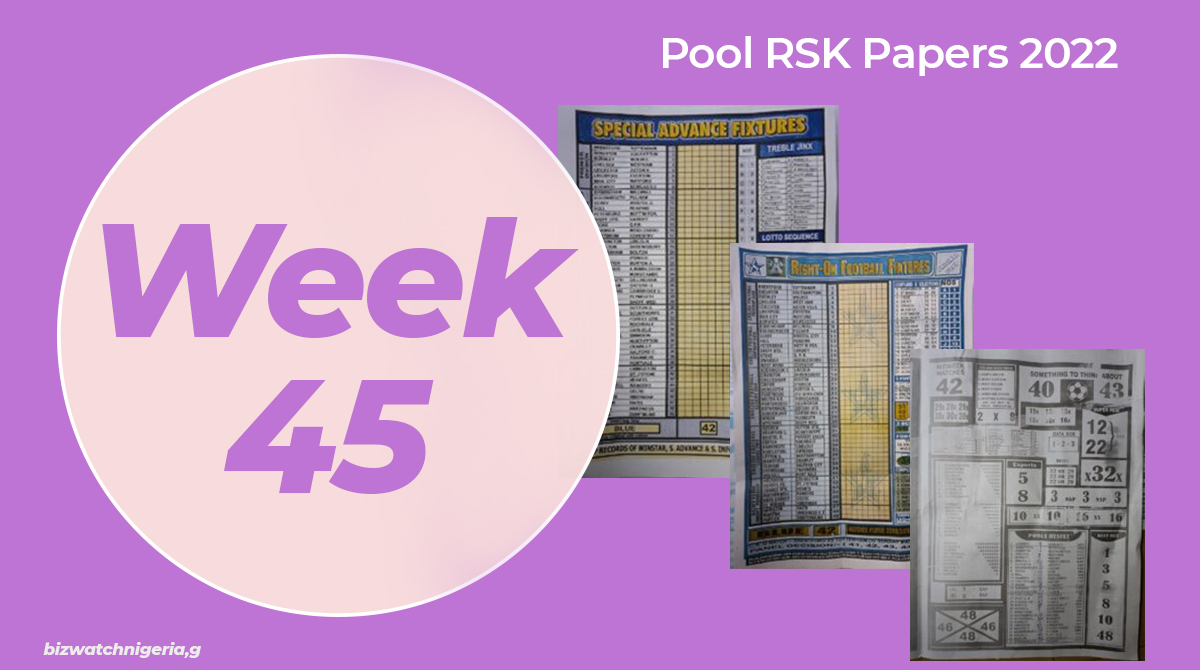 Week 45 Pools RSK Papers – Soccer, Capital, Bob Morton