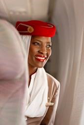 An Emirates Female Cabin Crew