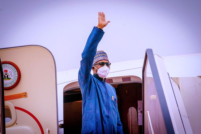 President Buhari Arrives France For Paris Peace Forum