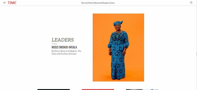 Okonjo-Iweala Among Time’s List For 100 Most Influential People