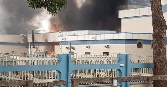 BREAKING: Fire Razes CBN Building