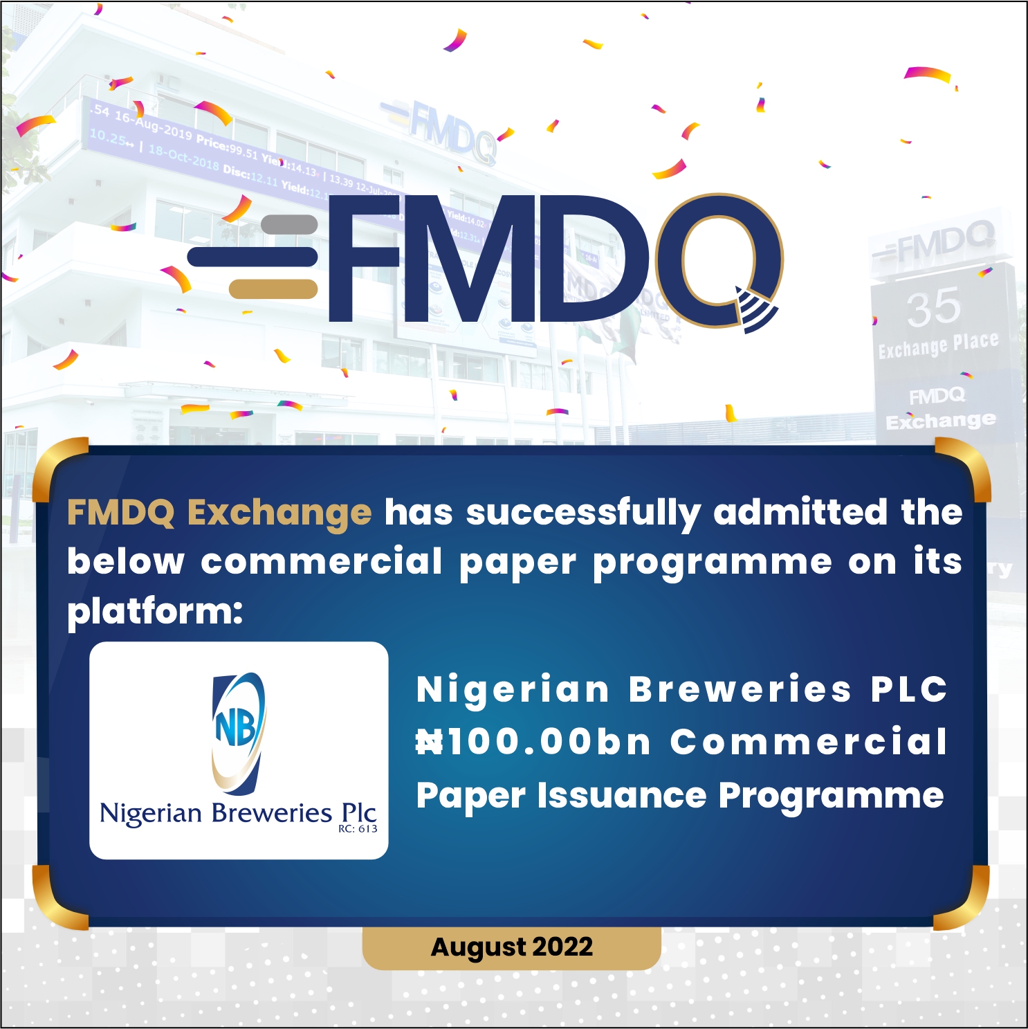 Nigerian Breweries PLC Registers ₦100b Commercial Paper Programme on FMDQ Exchange