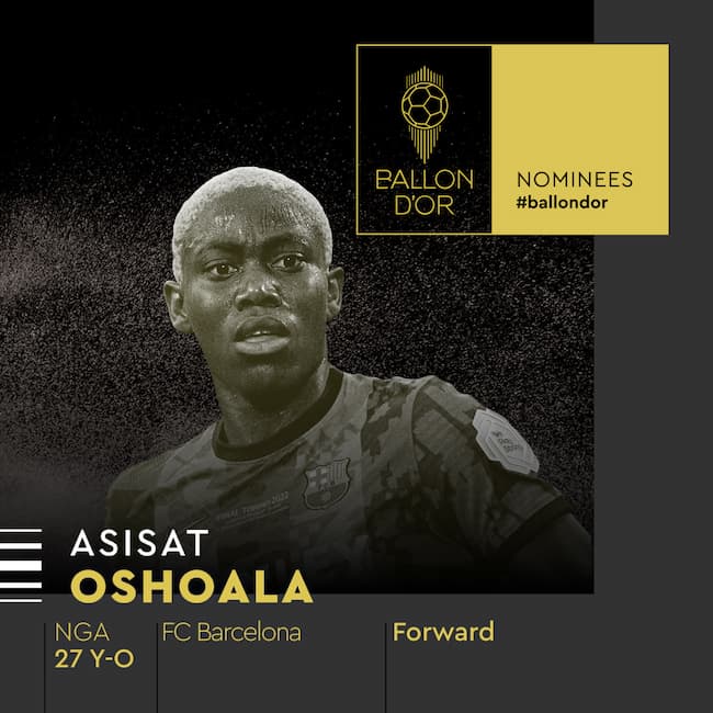 2022: Ballon d'Or Nominates Nigeria's Oshoala