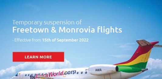 Africa World Airlines Halt Flights To Liberia, Sierra Leone