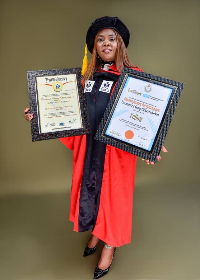 Cherry Eromosele Receives Another Recognition, Conferred With An Honorary Doctorate Degree