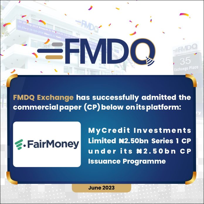 MyCredit Investments Limited Quotes ₦2.50bn Commercial Paper On FMDQ Exchange