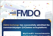 NMRC lists ₦11.50 billion fixed rate bond on FMDQ exchange to boost housing finance MyCredit Investments Limited Quotes ₦2.50bn Commercial Paper On FMDQ Exchange