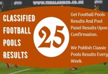Week 25 Pool Result For Sat 20, Dec 2025, UK 2025/2026