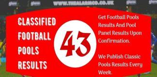 Week 43 Pool Result for Sat 25, Apr 2026, UK 2025/2026