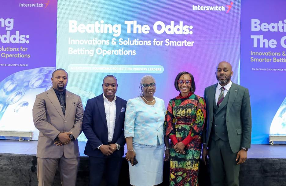 L–R: Faruq Hassan, Manager, Strategy and Global Engagement, Lagos State Lottery and Gaming Authority; Olawale Akanbi, Divisional Head, Growth Marketing (Merchant and Ecosystem), Interswitch; Adetoun Adeyemi, Director, Legal, Lagos State Lottery and Gaming Authority; Oremeyi Akah, Chief Customer Officer, Interswitch; and Osasere Atohengbe, Vice President, Sales and Account Management, Interswitch, at the Bookmakers Breakfast Meeting hosted by Interswitch, held recently at the Radisson Blu Hotel, Victoria Island, Lagos.