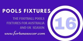 Week 16 Football Pools Fixtures: Saturday October 17 2026