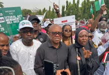 Peter Obi Leads Protest At National Assembly Over E-Transmission Of Election Results