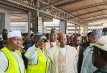Ganduje Inspects Fire Damage At MMIA Terminal One