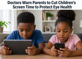 To protect eye health medical experts warn parents to cut children’s screen time