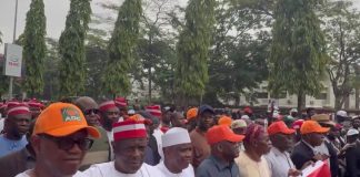 ADC leaders, supporters storm INEC headquarters over alleged political exclusion