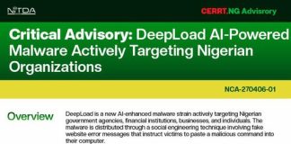 NITDA warns Nigerians over AI-powered deepLoad malware attacks