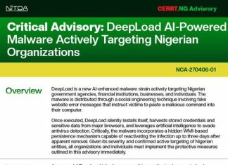 NITDA warns Nigerians over AI-powered deepLoad malware attacks