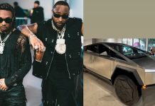 Davido gifts Mayorkun Tesla Cybertruck