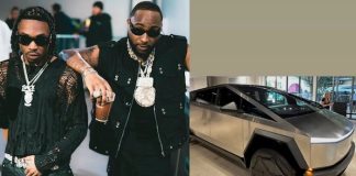 Davido gifts Mayorkun Tesla Cybertruck