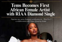 Tems becomes first African woman with RIAA Diamond single