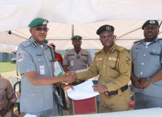 Seme Customs intercepts 1,306 sacks of expired noodles, hands explosives to police