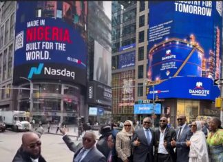 Davido joins Dangote at Times Square refinery display